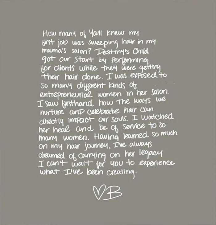 Beyonce personal message Instagram