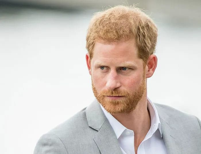 Prince Harry in a grey suit