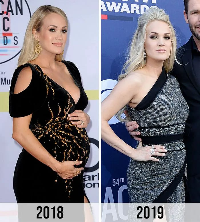 Carrie Underwood pregnant 2018 red carpet 2019