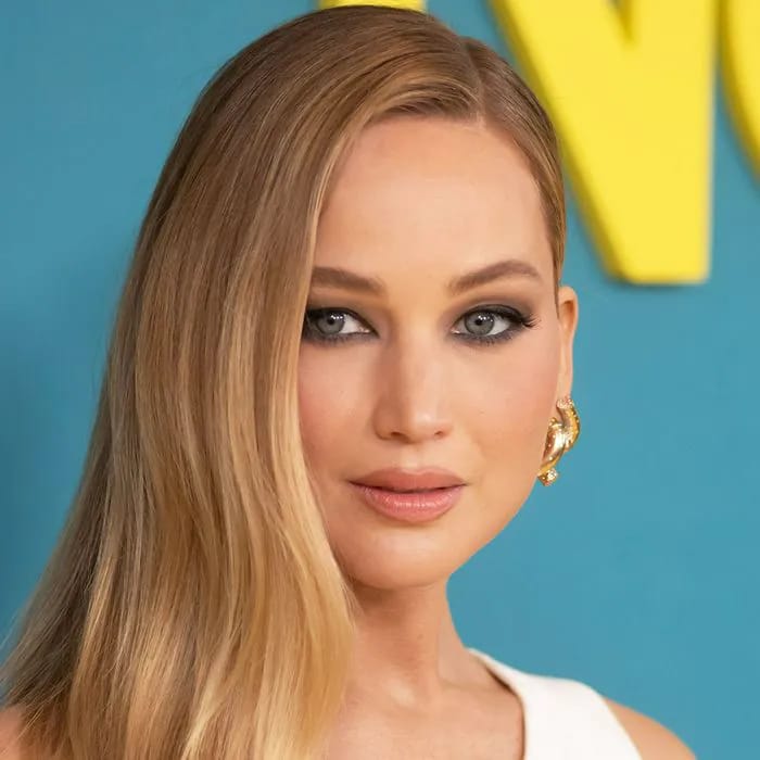 Jennifer Lawrence arrives glamorously for the NYC premiere of No Hard Feelings.