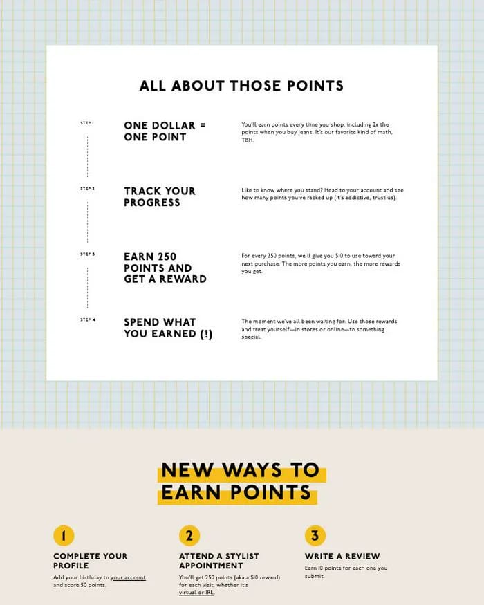 Madewell loyalty program info