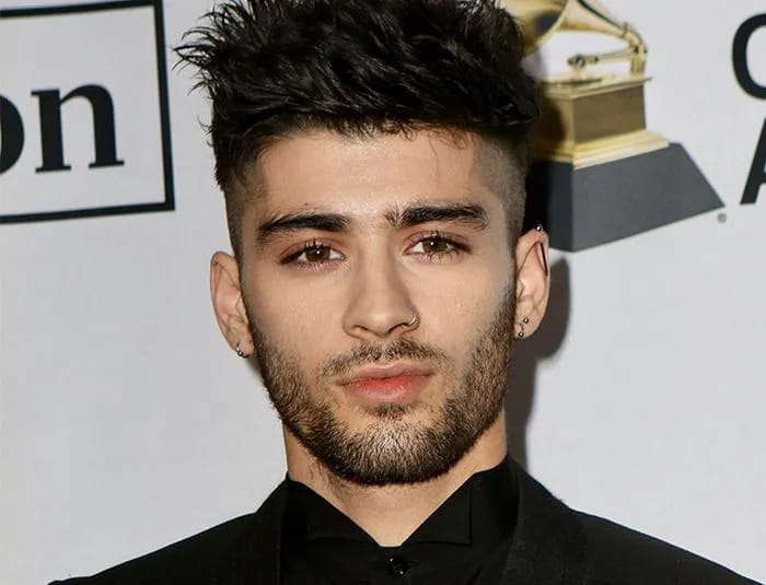 zayn malik pre-grammy gala red carpet headshot