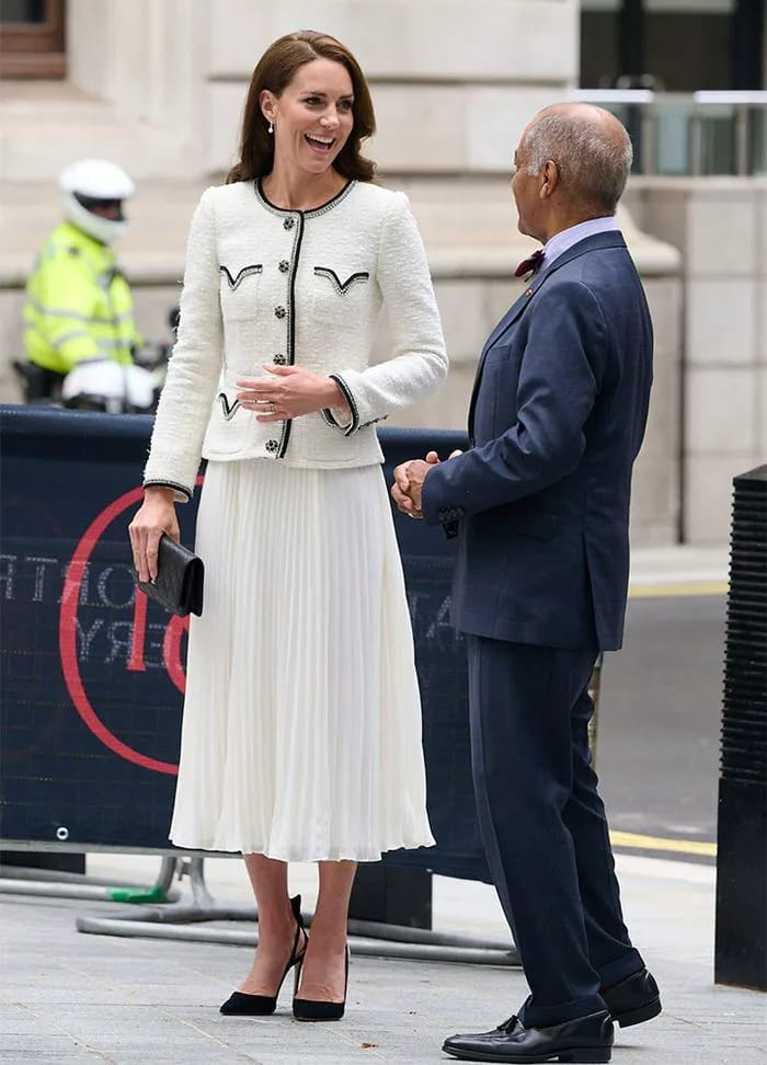 Kate Middleton white Self-Portrait outfit National Portrait Gallery reopening