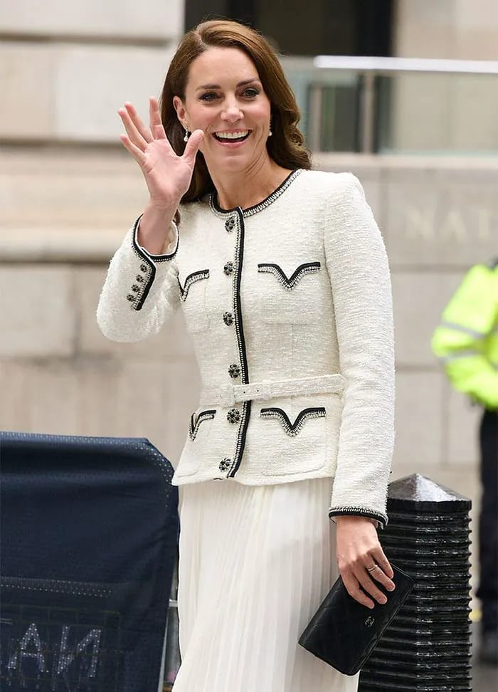 Kate Middleton white Self-Portrait outfit National Portrait Gallery grand reopening