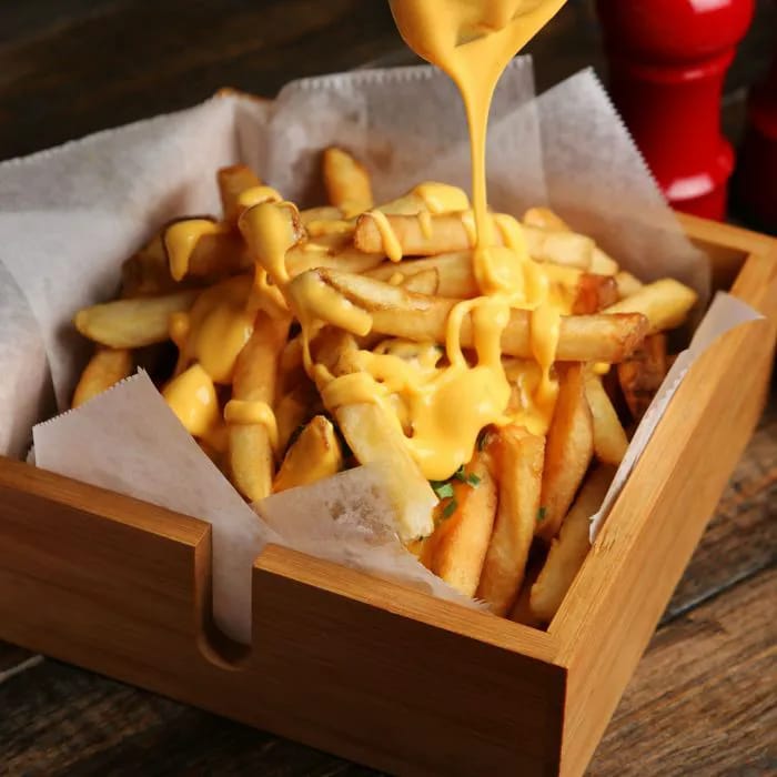 cheese sauce on fries