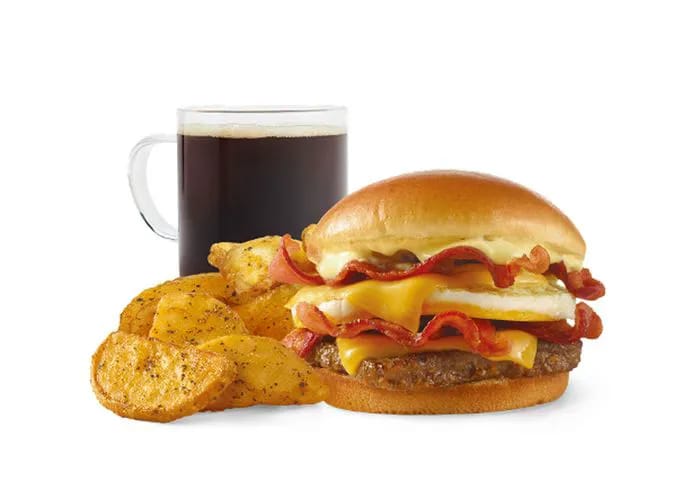 breakfast baconator and potatoes