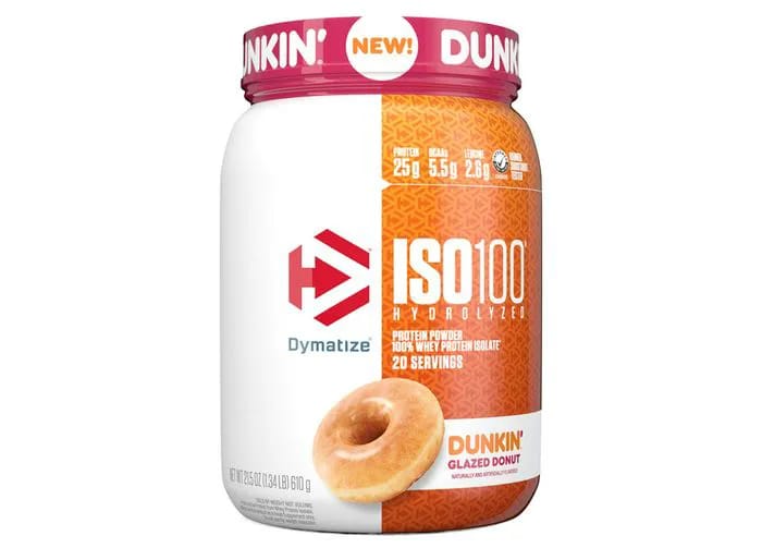dymatize iso100 dunkin' galzed donut flavor protein powder