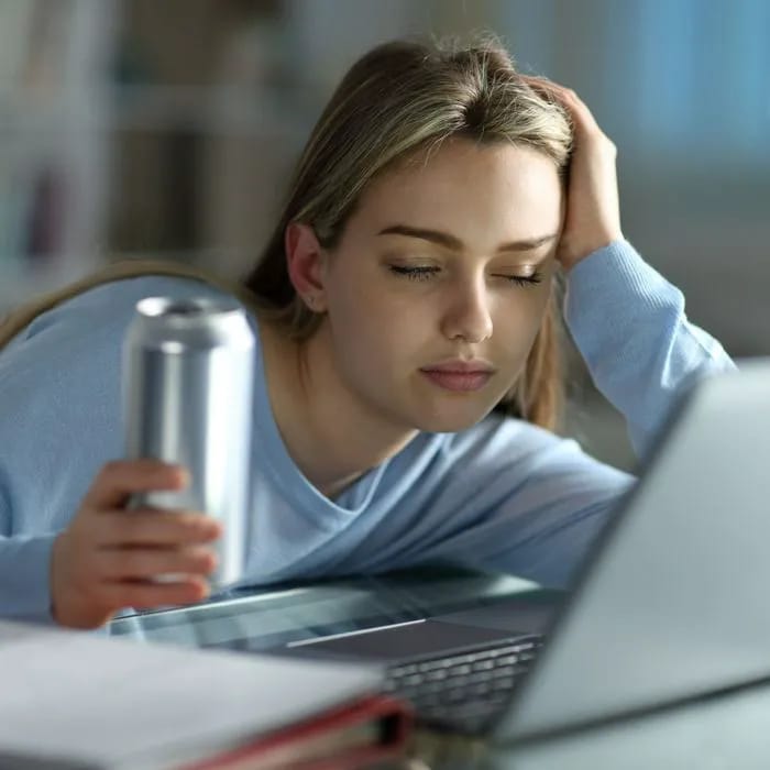 girl drinking energy drink