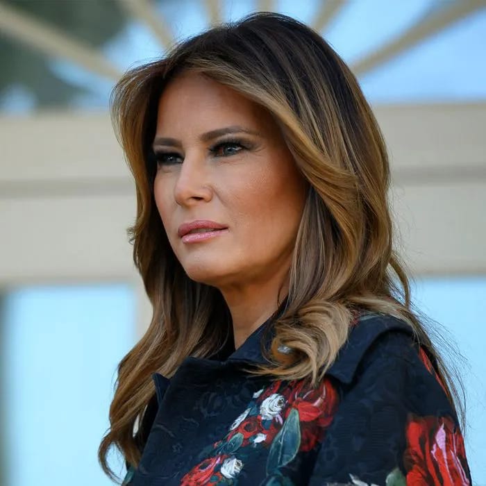 Melania Trump at an event introducing Conan the Dog