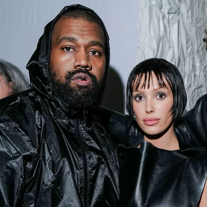 North West and Bianca Censori holding hands in Paris