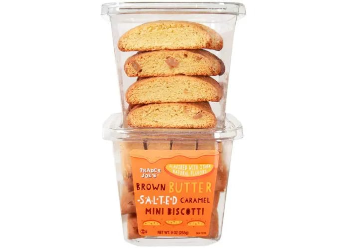 brown butter salted caramel mini biscotti