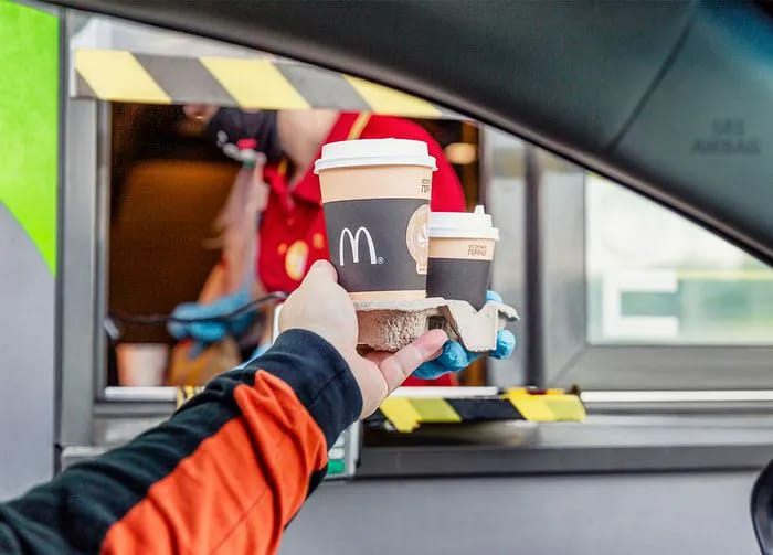 mcdonalds mccafe drinks in drive thru window