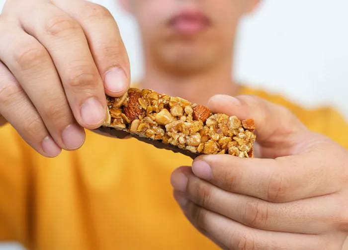 breakfast granola oat bar with chocolate