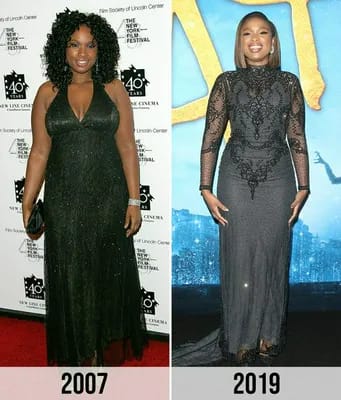 Jennifer Hudson before and after weight loss 2007 vs 2019