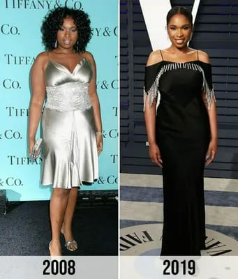 Jennifer Hudson before and after weight loss 2008 vs 2019