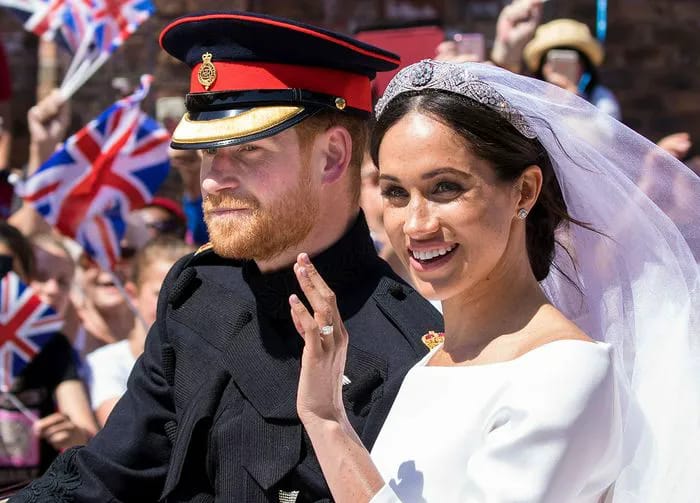 Prince Harry and Meghan Markle at their royal wedding