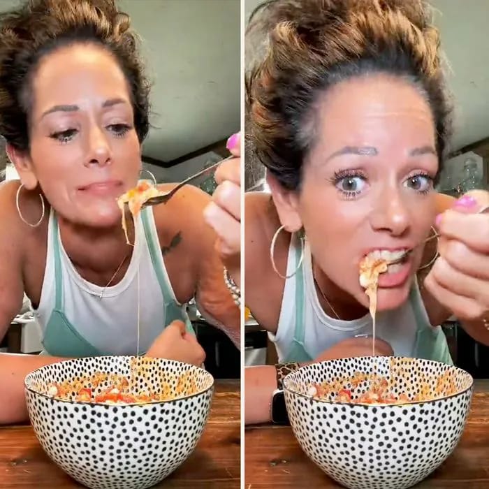 "High-protein cottage cheese pizza bowl by Taking My Life Back at 42"