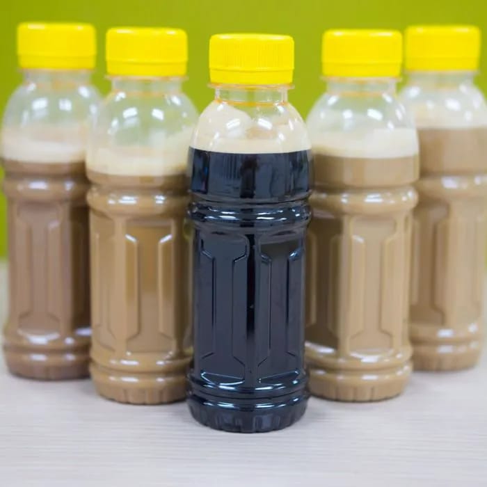 "Processed bottled iced coffee"