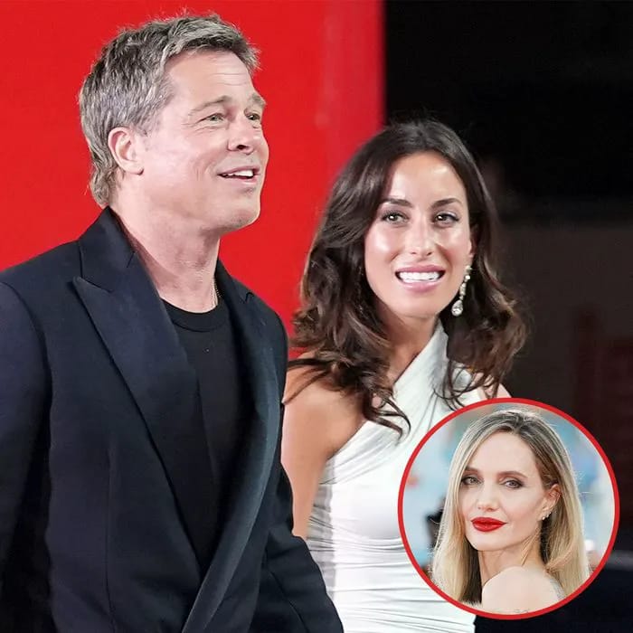 Brad Pitt with Ines De Ramon and Angelina Jolie.