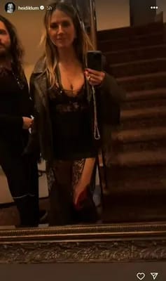 Heidi Klum Instagram Story lace dress mirror selfie