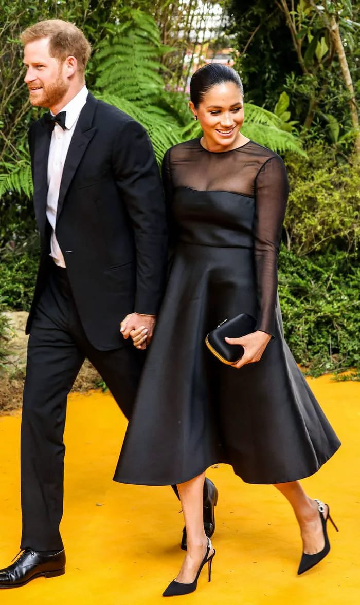 Prince Harry and Meghan Markle at The Lion King premiere in Leicester Square