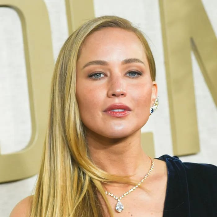 Jennifer Lawrence at the 81st Annual Golden Globe Awards glam event.