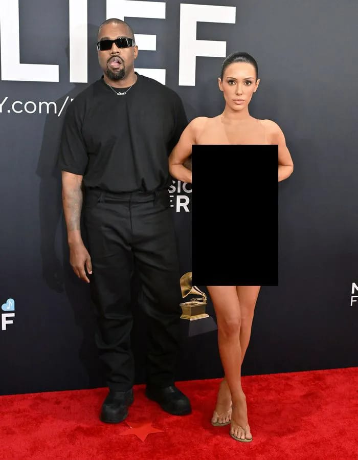kanye west bianca censori grammys
