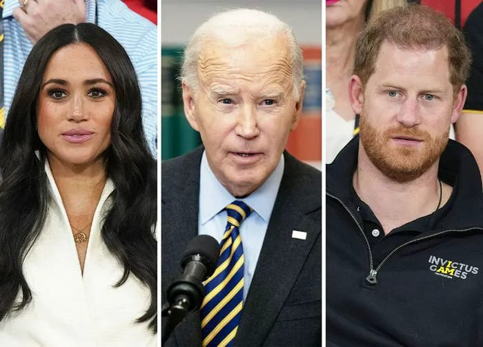 Meghan Markle and Prince Harry and Joe Biden