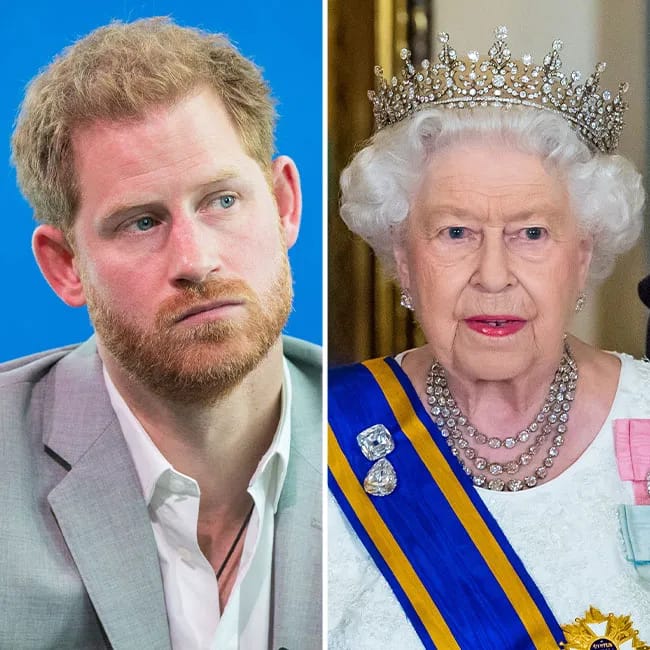 Prince Harry and Queen Elizabeth together in a public event.