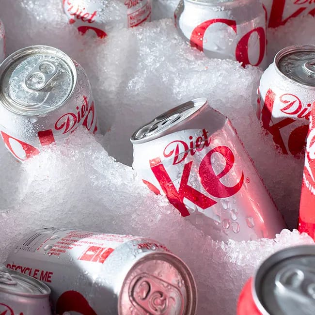 Cooler full of Diet Coke on ice