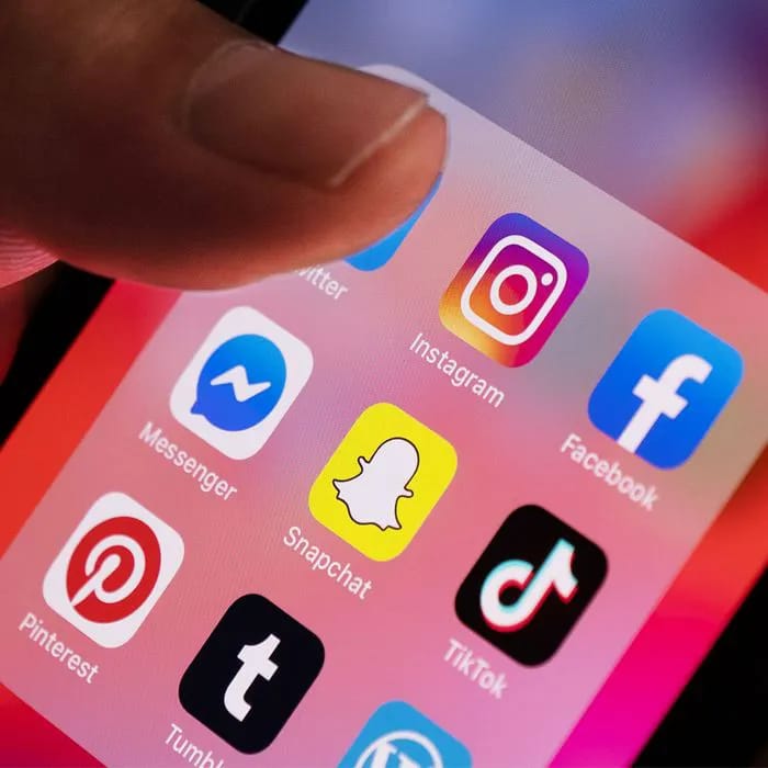 "Collage of iPhone social media apps"