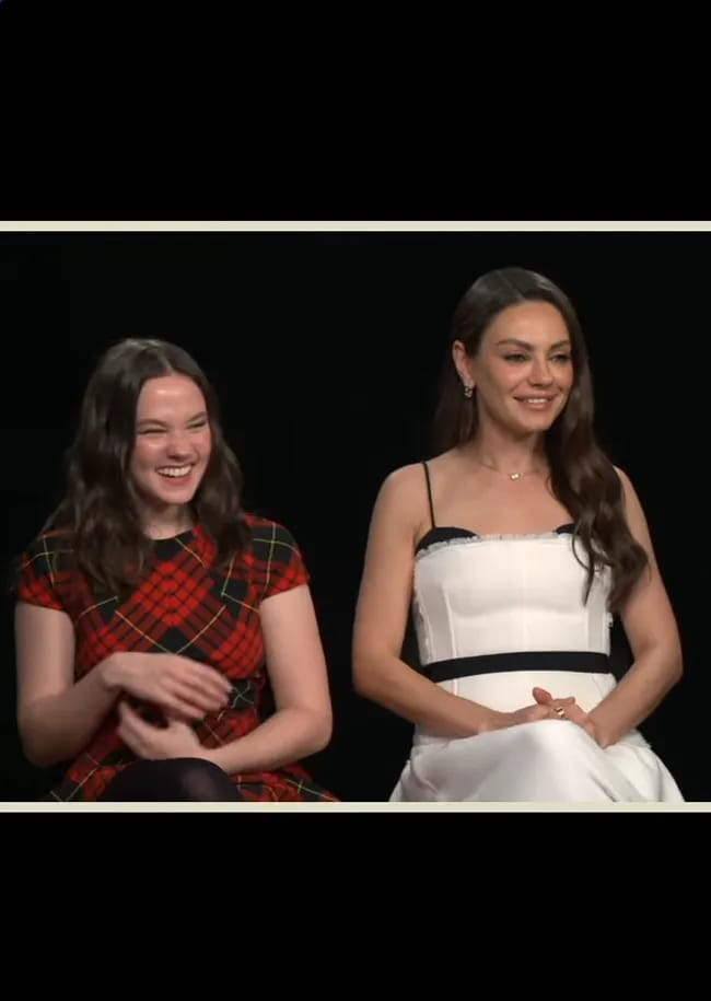 Mila Kunis and Cailee Spaeny discuss their chemistry in 'Wake Up Dead Man'