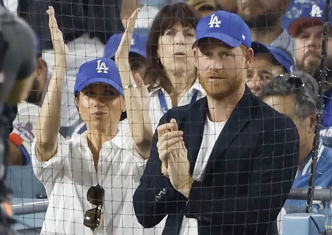 Prince Harry and Meghan Markle Dodgers game