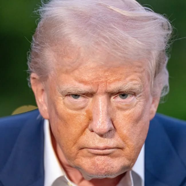 President Trump addressing the press after a weekend in Mar-a-Lago.