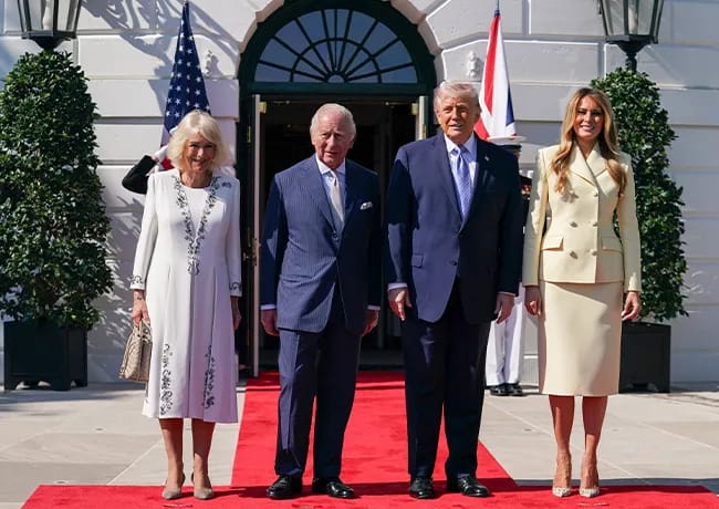 King Charles and Queen Camilla with Donald Trump and Melania Trump