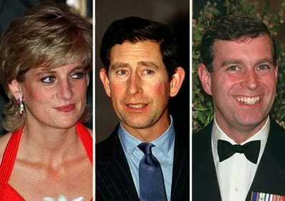 Princess Diana with Charles and Andrew