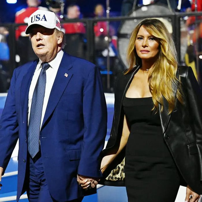 "President Donald Trump and First Lady Melania Trump at UFC Freedom 250"