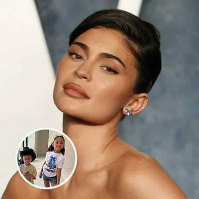 Kylie Jenner with her children Stormi and Aire
