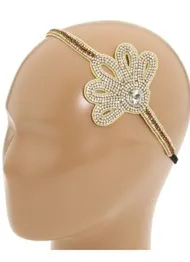 Ken Paves Crystal Fan Headband "Happy couple on their wedding day"