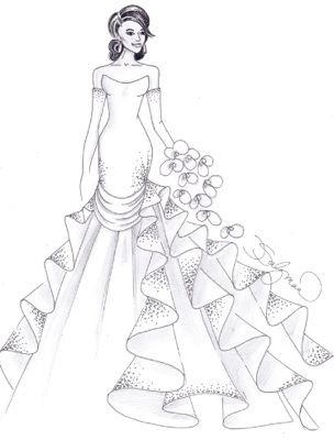 Kim Kardashian Wedding Dress | Designer Dress Sketches | Anne Barge ...