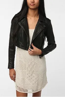 Silence \u0026 Noise Cropped Leather Moto 