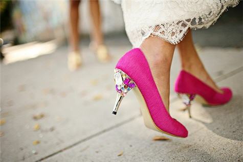 fuschia pink wedding shoes