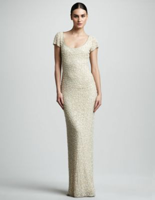 Theia Beaded Tulle Gown