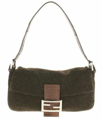 Vintage Baguette bag in brown wool