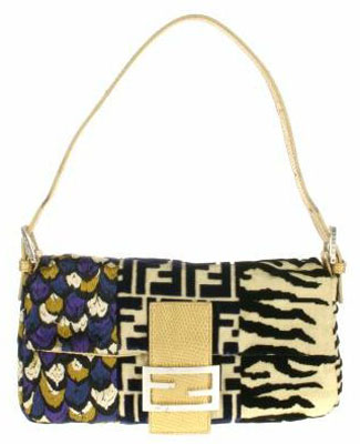 Vintage Baguette bag in embroidered by velvet canvas