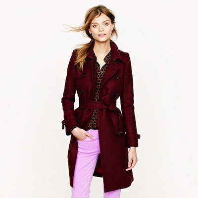 Icon Trench in Wool-Cashmere Cabernet