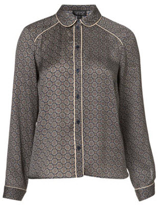Kate Bosworth Blouse | Topshop Piped Geo Shirt