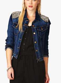 spiked denim vest
