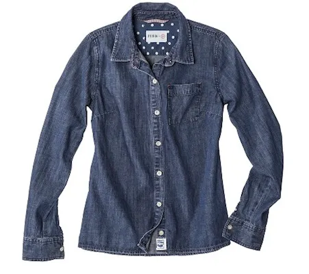 Longsleeve Chambray Shirt-Dark Wash 