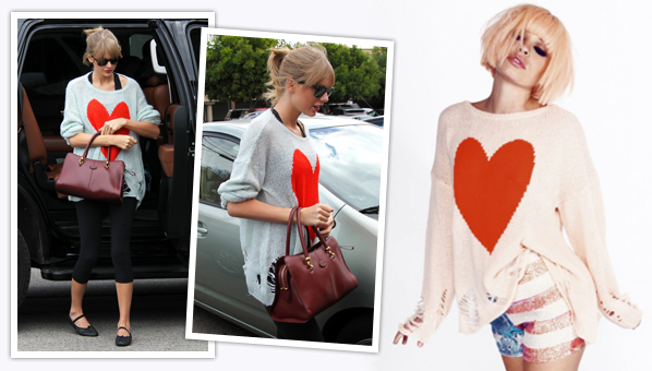 mærke Moderne akademisk Taylor Swift Heart Sweater | Wildfox Big Heart Lennon Sweater - SHEfinds